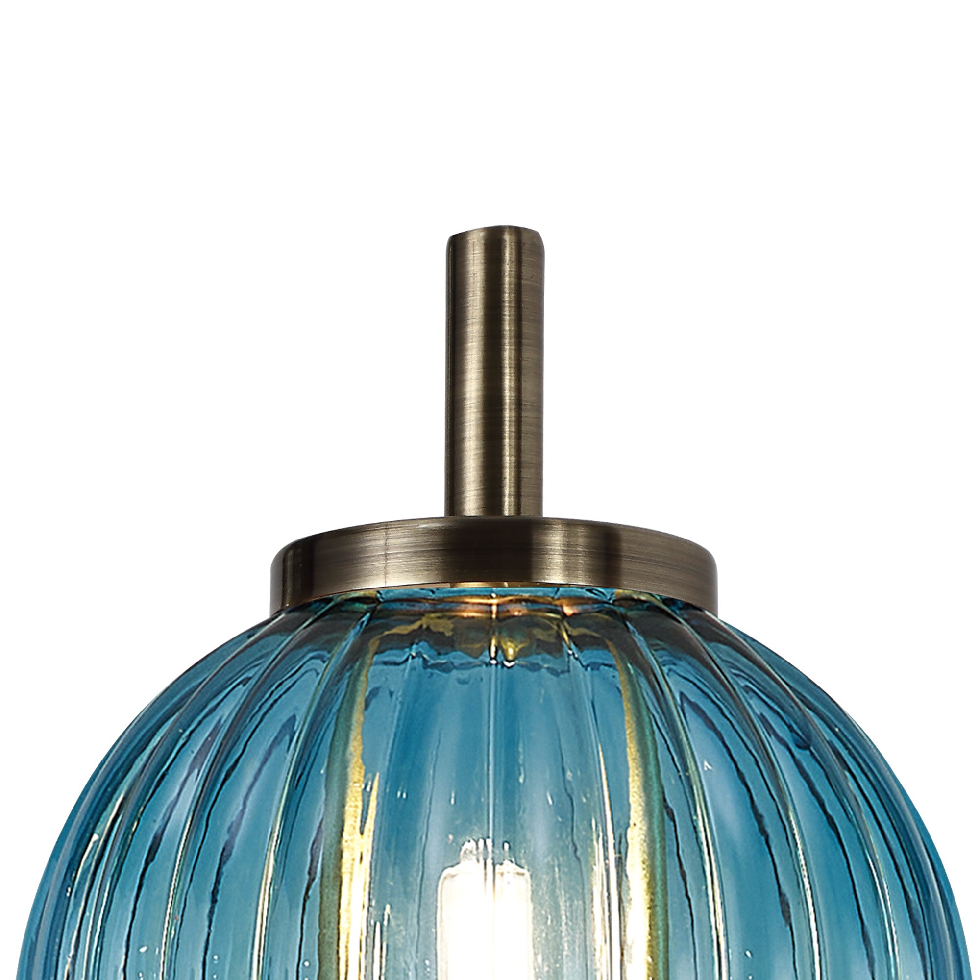 Lustre Segmented Glass Globe Wall Lamp In An Antique Brass Framework, 1 x G9