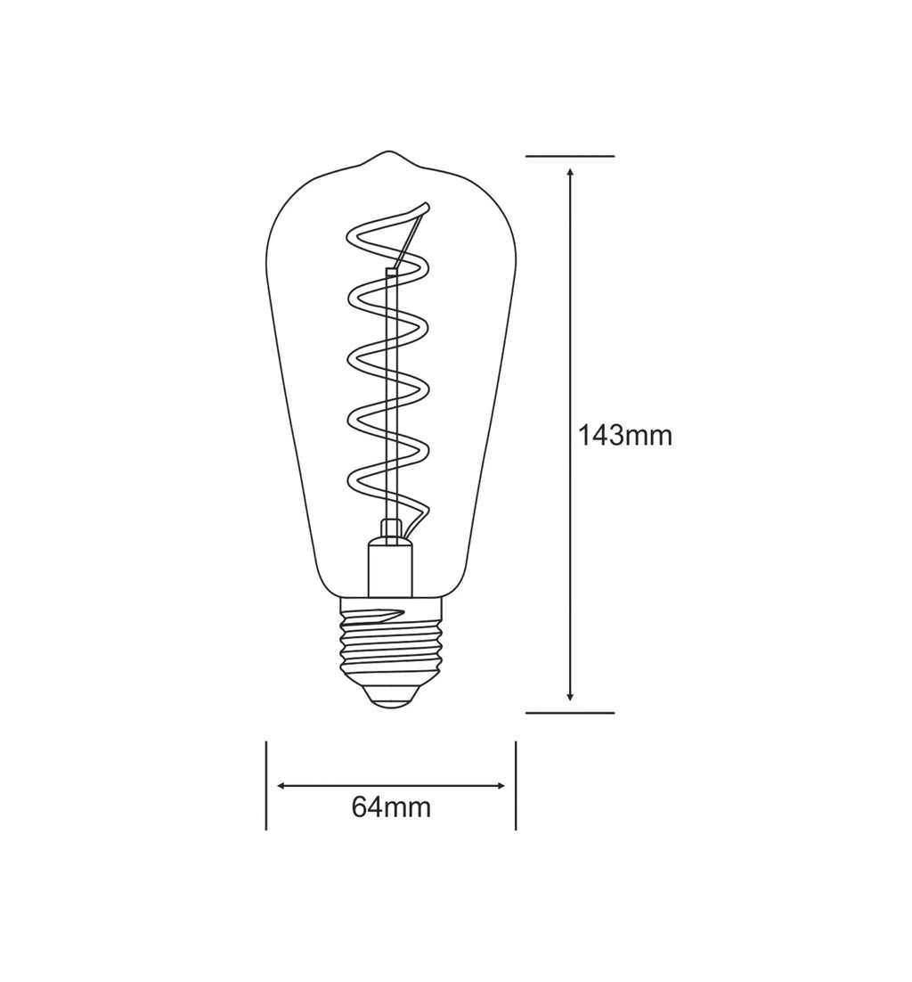 Crompton - Luxram Dimmable Decorative Vintage Pear Spiral LED Filament Bulb - Luminosity Designs Ltd