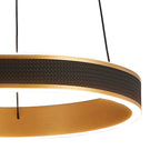 Luminosity Designs - Lyra 40cm Round Pendant, 36W LED, Remote Control CCT Tuneable White 3000K - 6000K, 2200lm, Faux Leather - Luminosity Designs Ltd