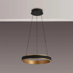 Luminosity Designs - Lyra 40cm Round Pendant, 36W LED, Remote Control CCT Tuneable White 3000K - 6000K, 2200lm, Faux Leather - Luminosity Designs Ltd