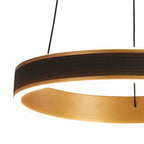 Luminosity Designs - Lyra 40cm Round Pendant, 36W LED, Remote Control CCT Tuneable White 3000K - 6000K, 2200lm, Faux Leather - Luminosity Designs Ltd