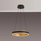 Luminosity Designs - Lyra 40cm Round Pendant, 36W LED, Remote Control CCT Tuneable White 3000K - 6000K, 2200lm, Faux Leather - Luminosity Designs Ltd