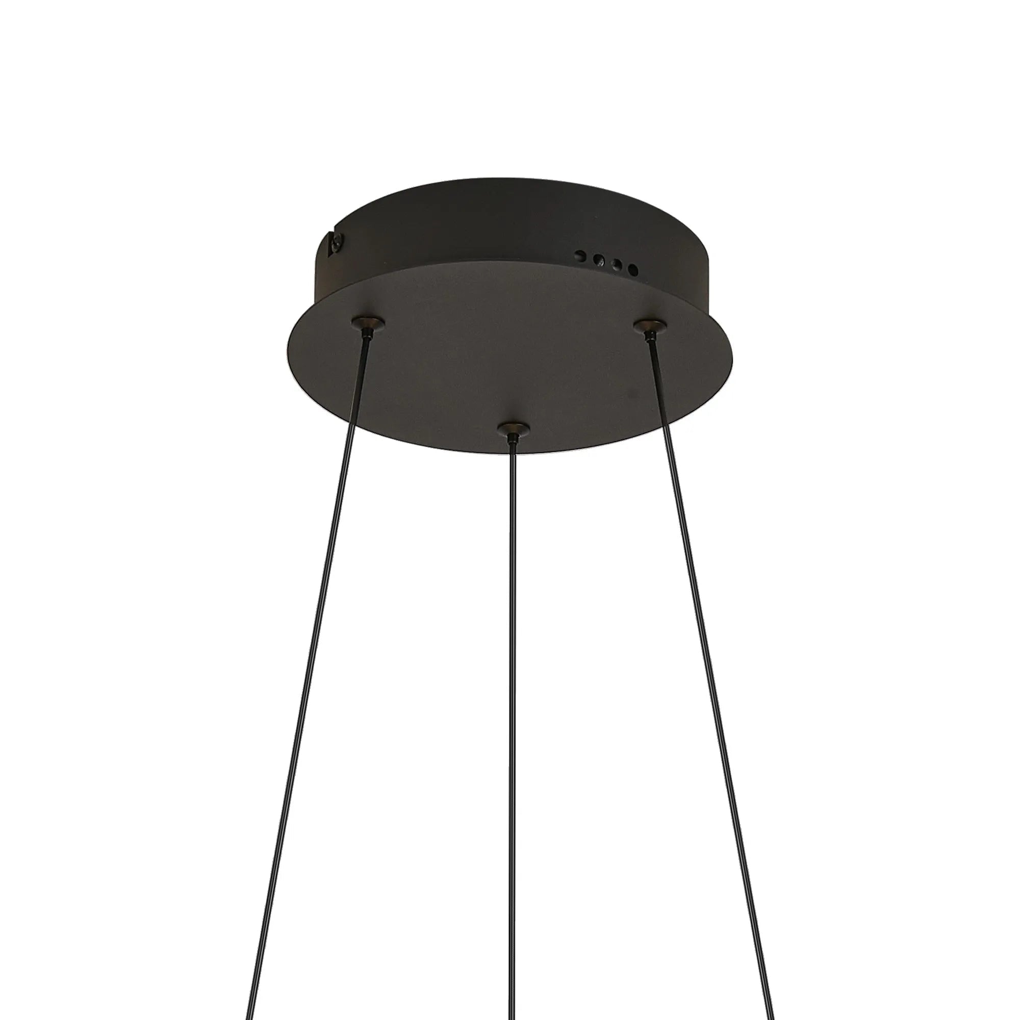 Luminosity Designs - Lyra 40cm Round Pendant, 36W LED, Remote Control CCT Tuneable White 3000K - 6000K, 2200lm, Faux Leather - Luminosity Designs Ltd