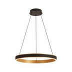 Luminosity Designs - Lyra 60cm Round Pendant, 45W LED, Remote Control CCT Tuneable White 3000K - 6000K, 3000lm, Faux Leather - Luminosity Designs Ltd