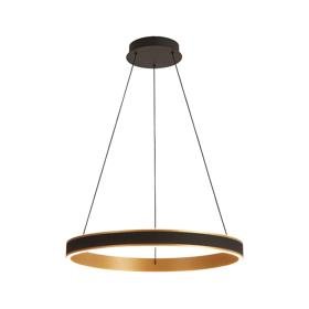 Luminosity Designs - Lyra 60cm Round Pendant, 45W LED, Remote Control CCT Tuneable White 3000K - 6000K, 3000lm, Faux Leather - Luminosity Designs Ltd