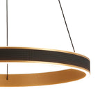 Luminosity Designs - Lyra 60cm Round Pendant, 45W LED, Remote Control CCT Tuneable White 3000K - 6000K, 3000lm, Faux Leather - Luminosity Designs Ltd