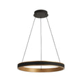 Luminosity Designs - Lyra 60cm Round Pendant, 45W LED, Remote Control CCT Tuneable White 3000K - 6000K, 3000lm, Faux Leather - Luminosity Designs Ltd