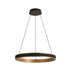 Luminosity Designs - Lyra 60cm Round Pendant, 45W LED, Remote Control CCT Tuneable White 3000K - 6000K, 3000lm, Faux Leather - Luminosity Designs Ltd