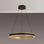 Luminosity Designs - Lyra 60cm Round Pendant, 45W LED, Remote Control CCT Tuneable White 3000K - 6000K, 3000lm, Faux Leather - Luminosity Designs Ltd