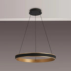 Luminosity Designs - Lyra 60cm Round Pendant, 45W LED, Remote Control CCT Tuneable White 3000K - 6000K, 3000lm, Faux Leather - Luminosity Designs Ltd