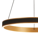 Luminosity Designs - Lyra 60cm Round Pendant, 45W LED, Remote Control CCT Tuneable White 3000K - 6000K, 3000lm, Faux Leather - Luminosity Designs Ltd