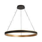 Luminosity Designs - Lyra 80cm Round Pendant, 70W LED, Remote Control CCT Tuneable White 3000K - 6000K, 4200lm, Faux Leather - Luminosity Designs Ltd