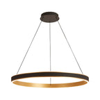 Luminosity Designs - Lyra 80cm Round Pendant, 70W LED, Remote Control CCT Tuneable White 3000K - 6000K, 4200lm, Faux Leather - Luminosity Designs Ltd
