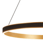 Luminosity Designs - Lyra 80cm Round Pendant, 70W LED, Remote Control CCT Tuneable White 3000K - 6000K, 4200lm, Faux Leather - Luminosity Designs Ltd
