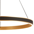 Luminosity Designs - Lyra 80cm Round Pendant, 70W LED, Remote Control CCT Tuneable White 3000K - 6000K, 4200lm, Faux Leather - Luminosity Designs Ltd