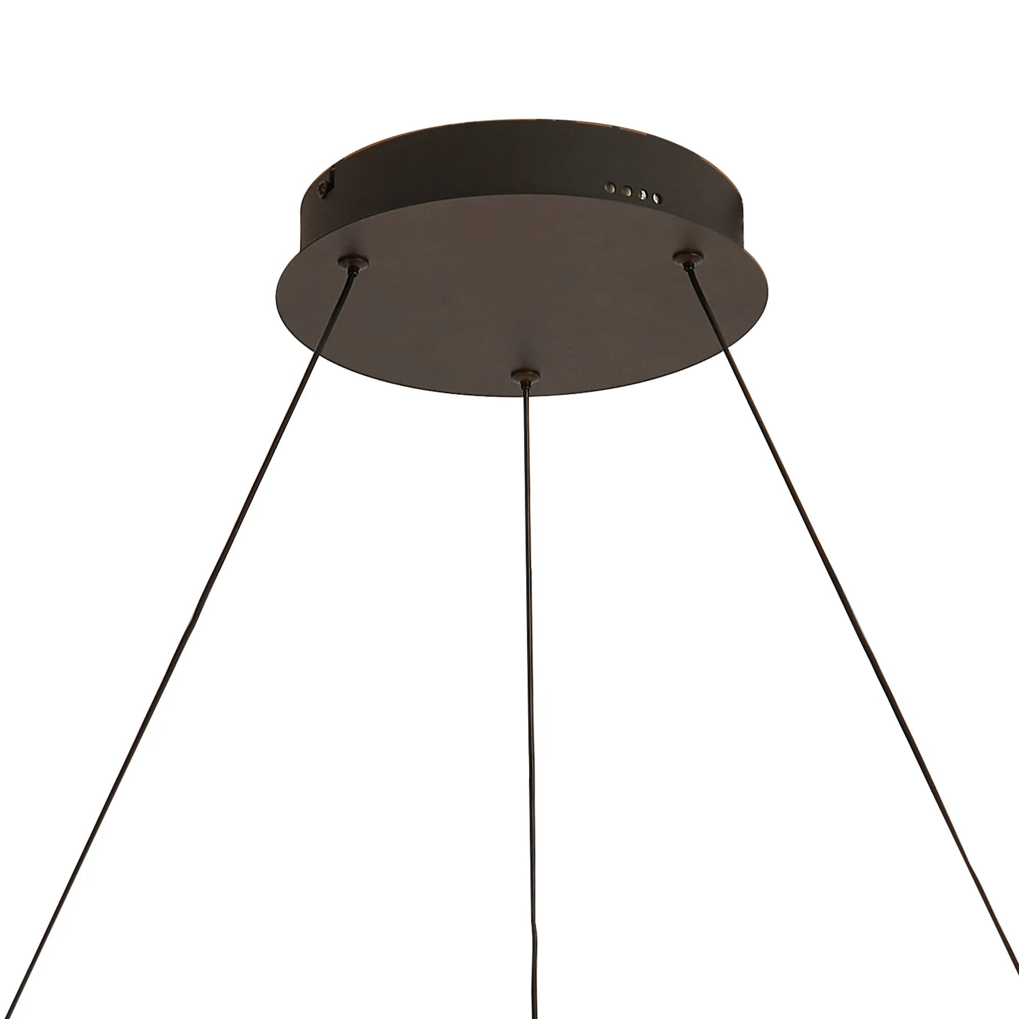 Luminosity Designs - Lyra 80cm Round Pendant, 70W LED, Remote Control CCT Tuneable White 3000K - 6000K, 4200lm, Faux Leather - Luminosity Designs Ltd