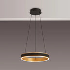 Lyra 40cm Round Pendant, 36W LED, Remote Control CCT Tuneable White 3000K-6000K, 2200lm,  Faux Leather