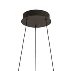 Lyra 40cm Round Pendant, 36W LED, Remote Control CCT Tuneable White 3000K-6000K, 2200lm,  Faux Leather