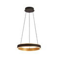 Lyra 40cm Round Pendant, 36W LED, Remote Control CCT Tuneable White 3000K-6000K, 2200lm,  Faux Leather