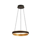 Lyra 40cm Round Pendant, 36W LED, Remote Control CCT Tuneable White 3000K-6000K, 2200lm,  Faux Leather