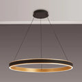Lyra 80cm Round Pendant, 70W LED, Remote Control CCT Tuneable White 3000K-6000K, 4200lm, Faux Leather
