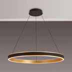 Lyra 80cm Round Pendant, 70W LED, Remote Control CCT Tuneable White 3000K-6000K, 4200lm, Faux Leather