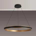 Lyra 80cm Round Pendant, 70W LED, Remote Control CCT Tuneable White 3000K-6000K, 4200lm, Faux Leather