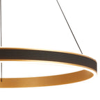 Lyra 80cm Round Pendant, 70W LED, Remote Control CCT Tuneable White 3000K-6000K, 4200lm, Faux Leather