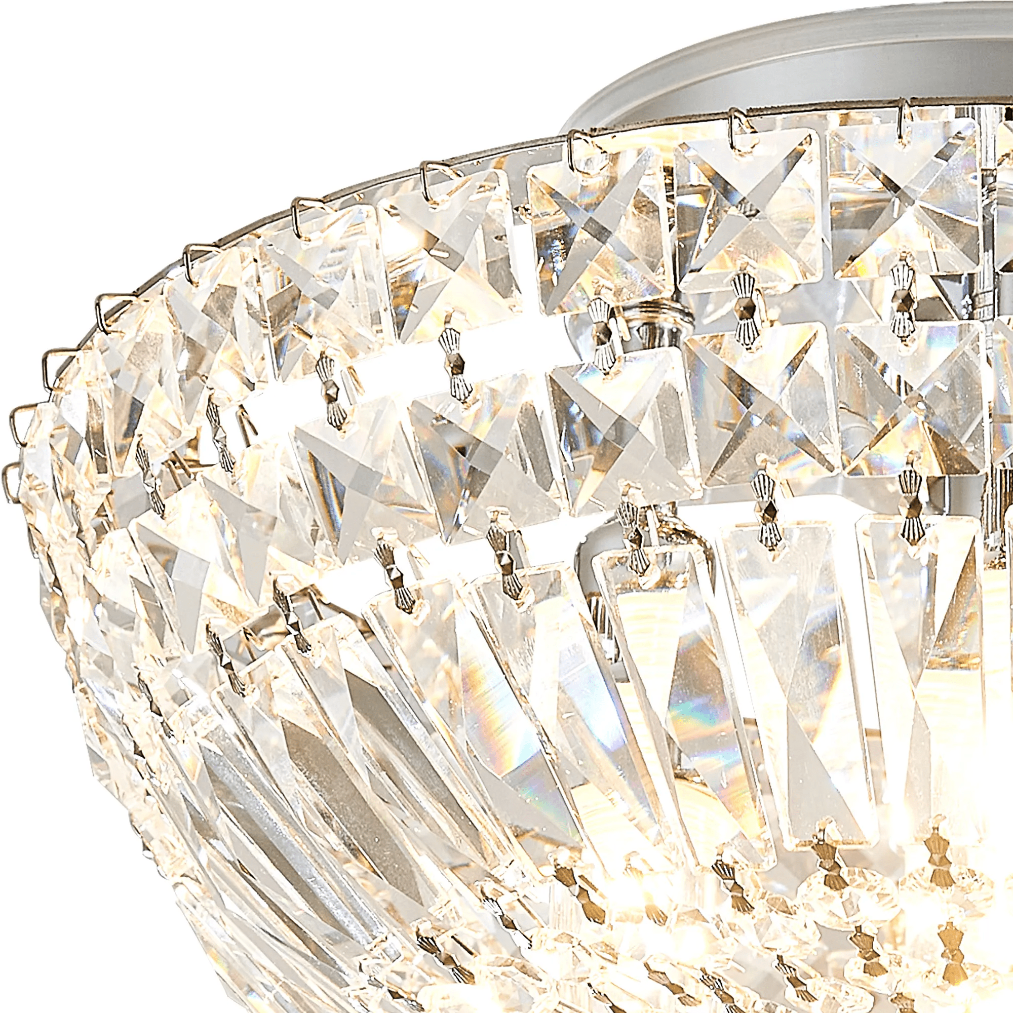Luminosity Designs - Lyric 31cm Flush Ceiling Light, 4 x G9, IP44, Polished Chrome/Crystal - Luminosity Designs Ltd