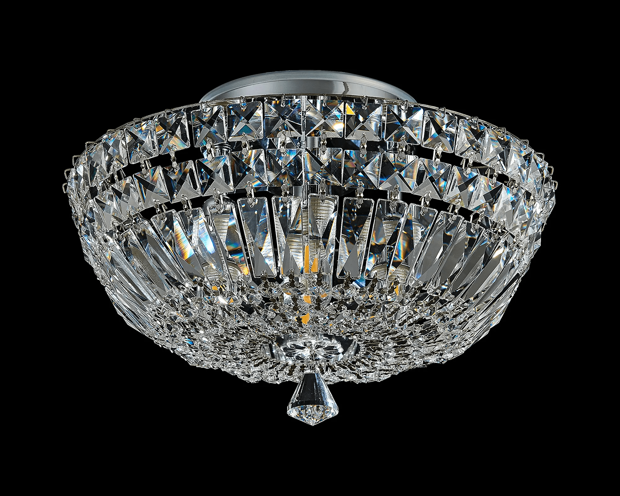 Luminosity Designs - Lyric 31cm Flush Ceiling Light, 4 x G9, IP44, Polished Chrome/Crystal - Luminosity Designs Ltd