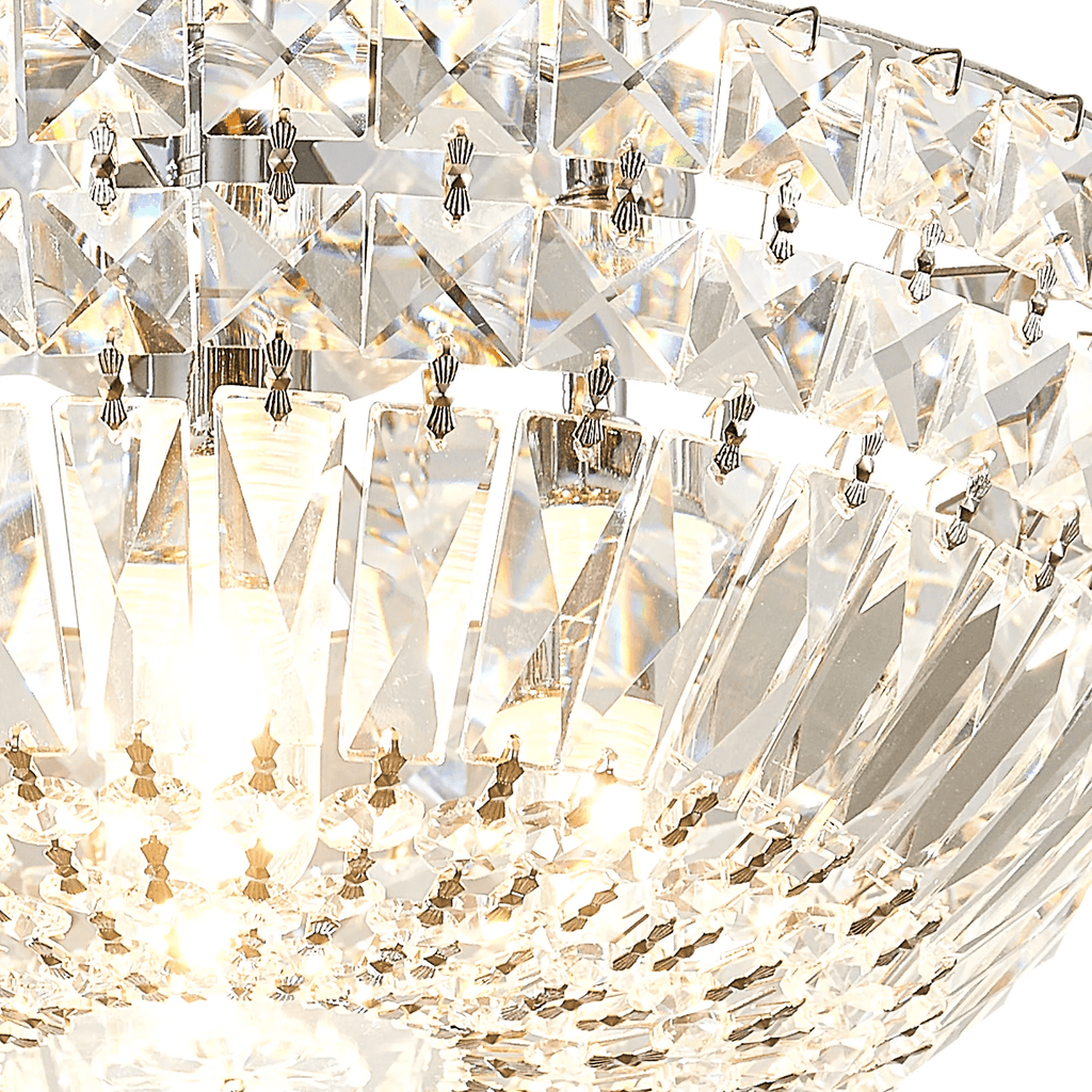 Luminosity Designs - Lyric 31cm Flush Ceiling Light, 4 x G9, IP44, Polished Chrome/Crystal - Luminosity Designs Ltd