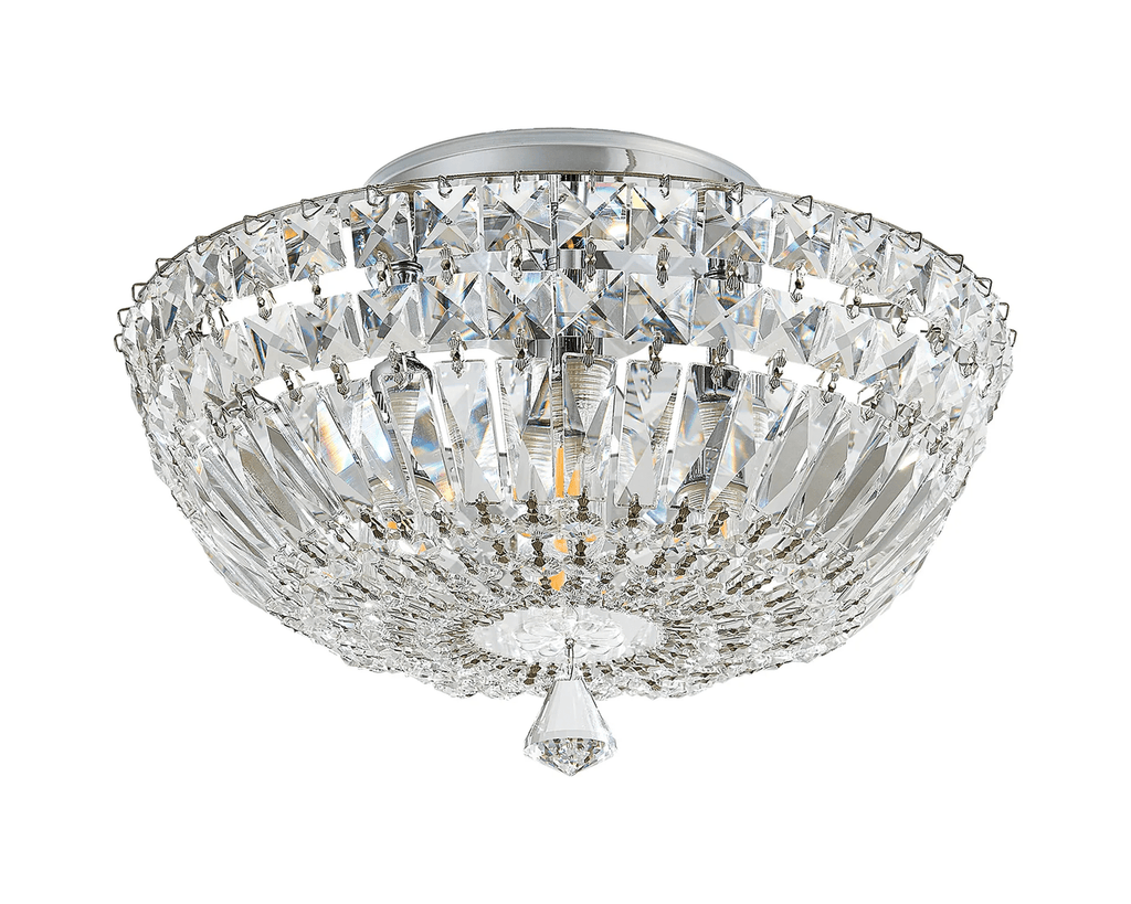 Luminosity Designs - Lyric 31cm Flush Ceiling Light, 4 x G9, IP44, Polished Chrome/Crystal - Luminosity Designs Ltd