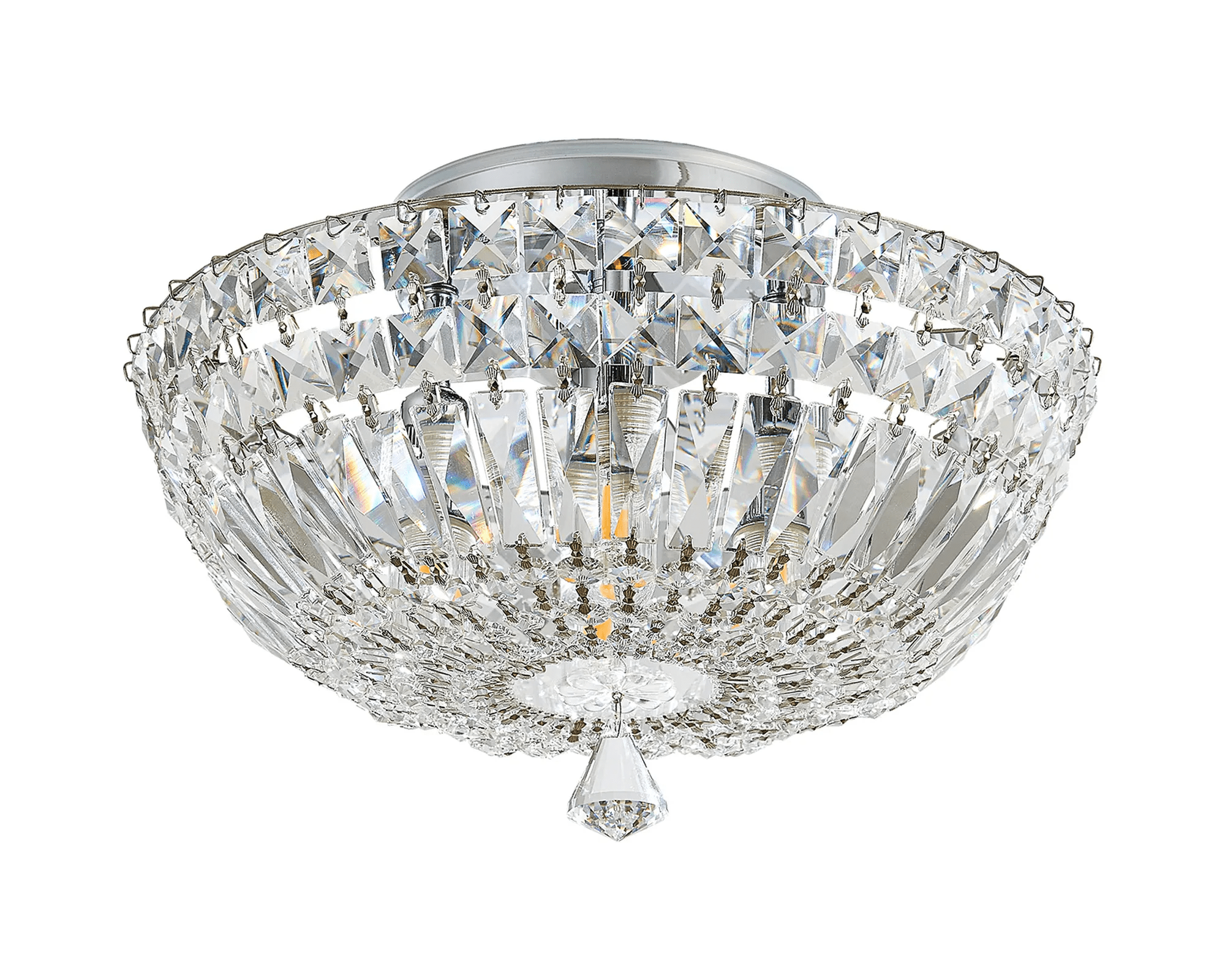 Luminosity Designs - Lyric 31cm Flush Ceiling Light, 4 x G9, IP44, Polished Chrome/Crystal - Luminosity Designs Ltd