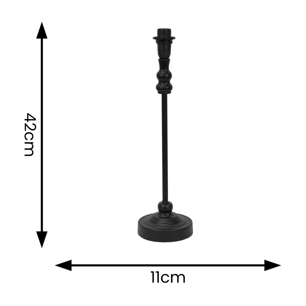 lse - Maggie Candlestick Table Lamp with a Slender Stem and Vintage Style Detailing, 1x E14 - Luminosity Designs Ltd