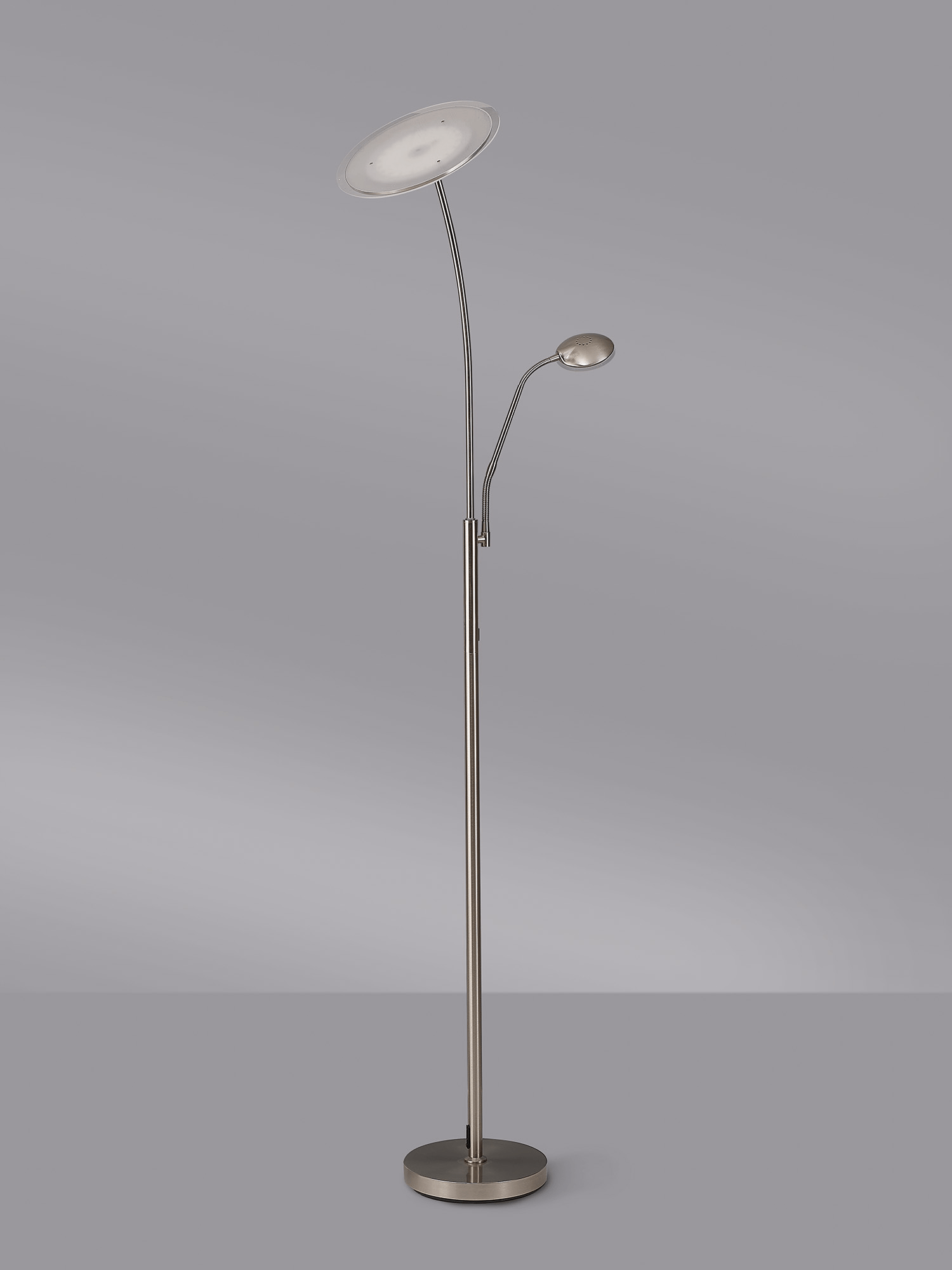 Luminosity Designs Ltd - Maktra LED Touch Dimmable Uplighter Mother and Child Floor Reading Lamp With USB Port - Luminosity Designs Ltd