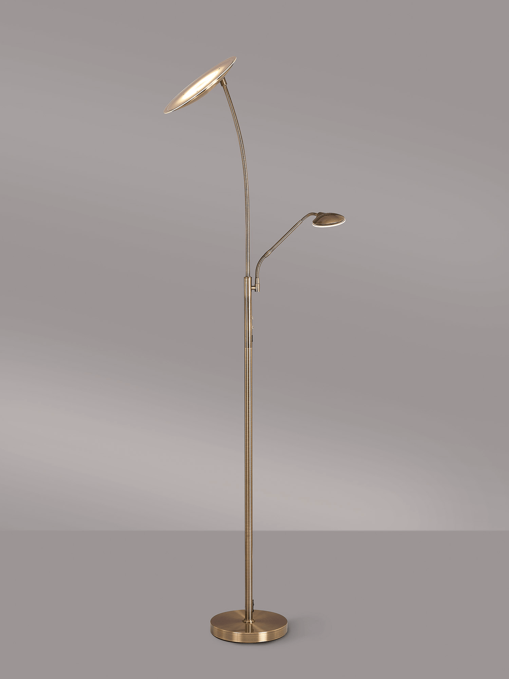 Luminosity Designs Ltd - Maktra LED Touch Dimmable Uplighter Mother and Child Floor Reading Lamp With USB Port - Luminosity Designs Ltd