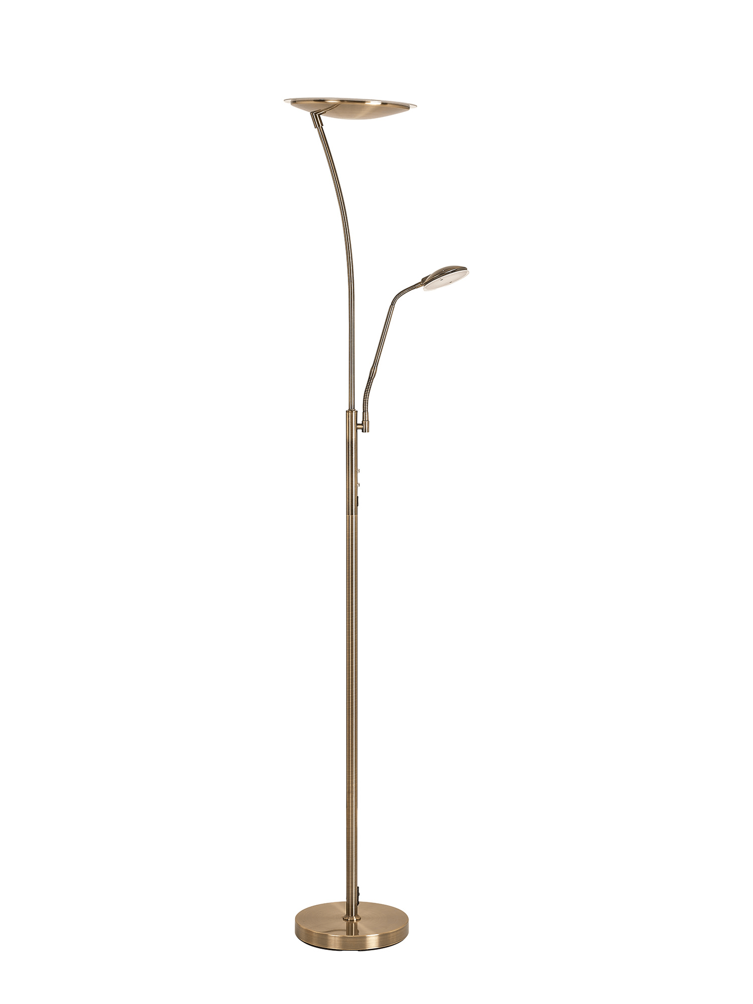 Luminosity Designs Ltd - Maktra LED Touch Dimmable Uplighter Mother and Child Floor Reading Lamp With USB Port - Luminosity Designs Ltd