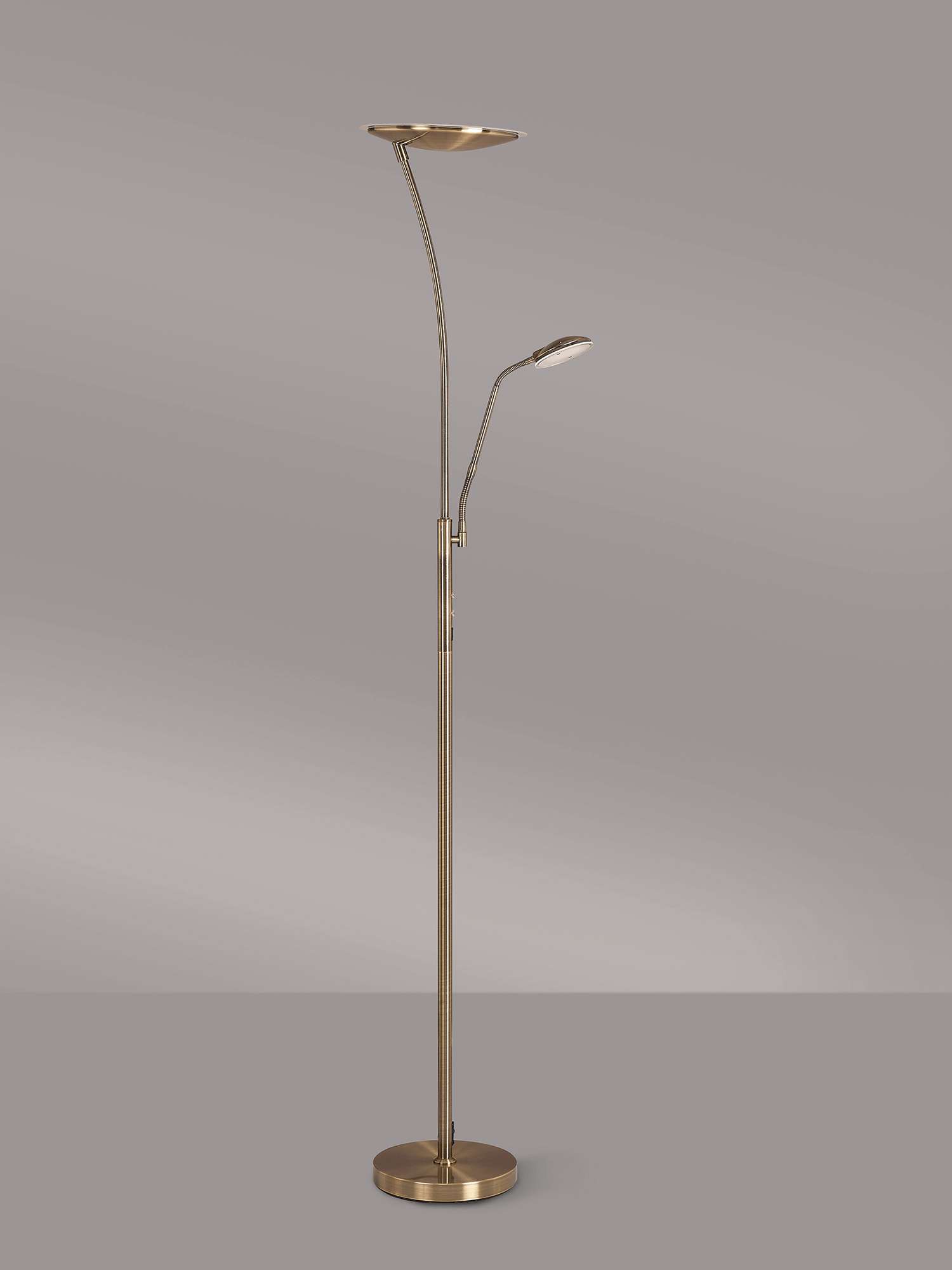 Luminosity Designs Ltd - Maktra LED Touch Dimmable Uplighter Mother and Child Floor Reading Lamp With USB Port - Luminosity Designs Ltd