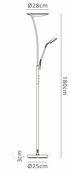 Luminosity Designs Ltd - Maktra LED Touch Dimmable Uplighter Mother and Child Floor Reading Lamp With USB Port - Luminosity Designs Ltd