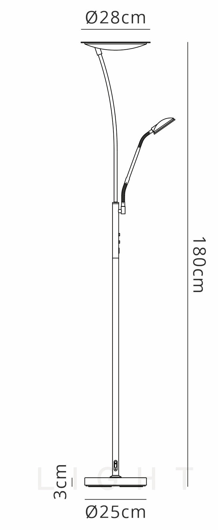 Luminosity Designs Ltd - Maktra LED Touch Dimmable Uplighter Mother and Child Floor Reading Lamp With USB Port - Luminosity Designs Ltd