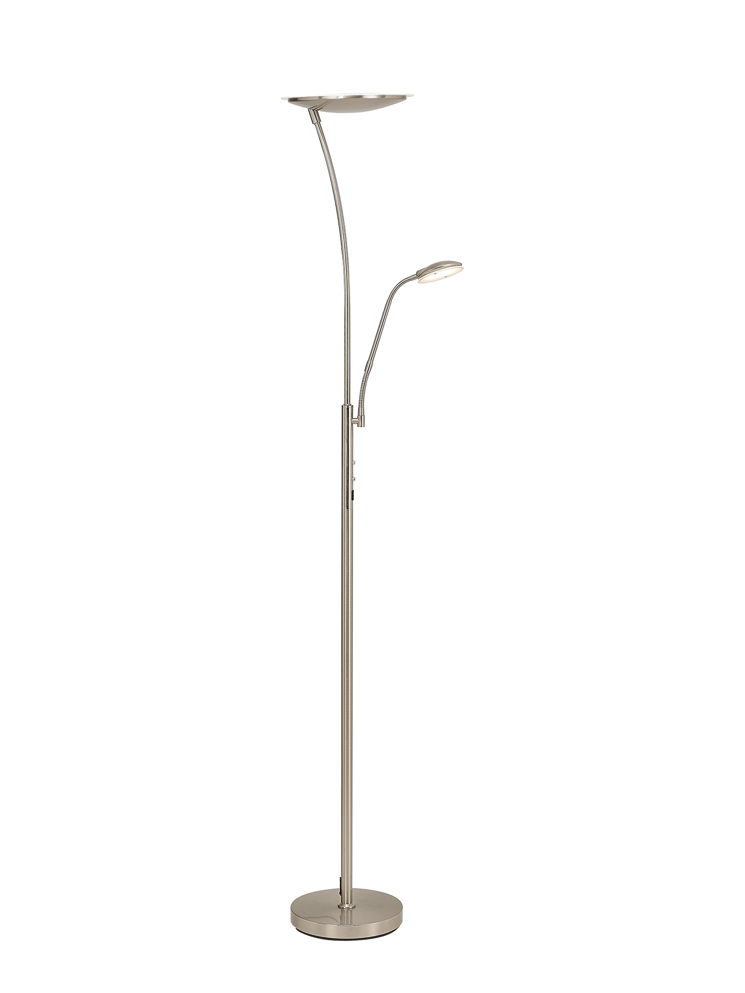 Luminosity Designs Ltd - Maktra LED Touch Dimmable Uplighter Mother and Child Floor Reading Lamp With USB Port - Luminosity Designs Ltd