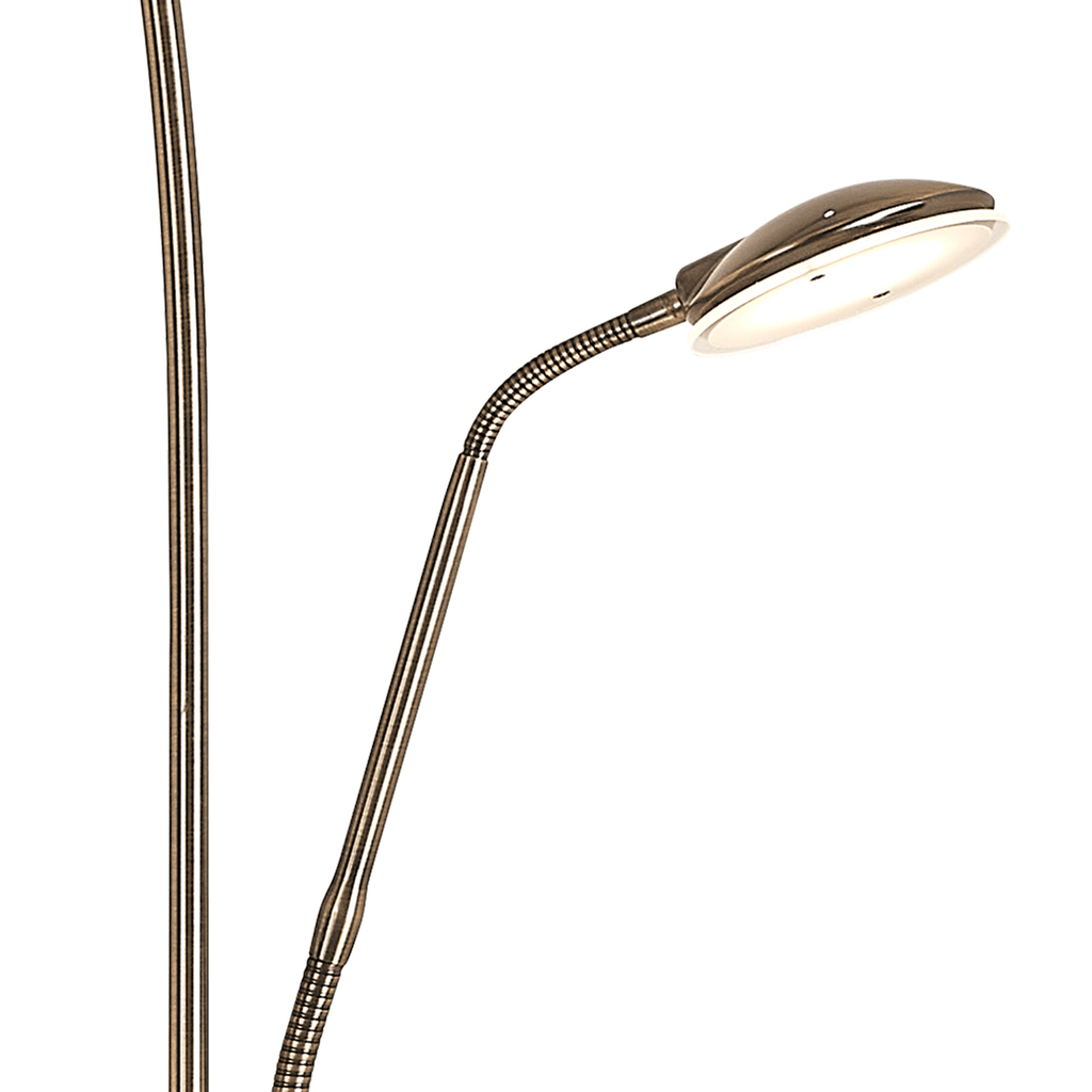 Luminosity Designs Ltd - Maktra LED Touch Dimmable Uplighter Mother and Child Floor Reading Lamp With USB Port - Luminosity Designs Ltd