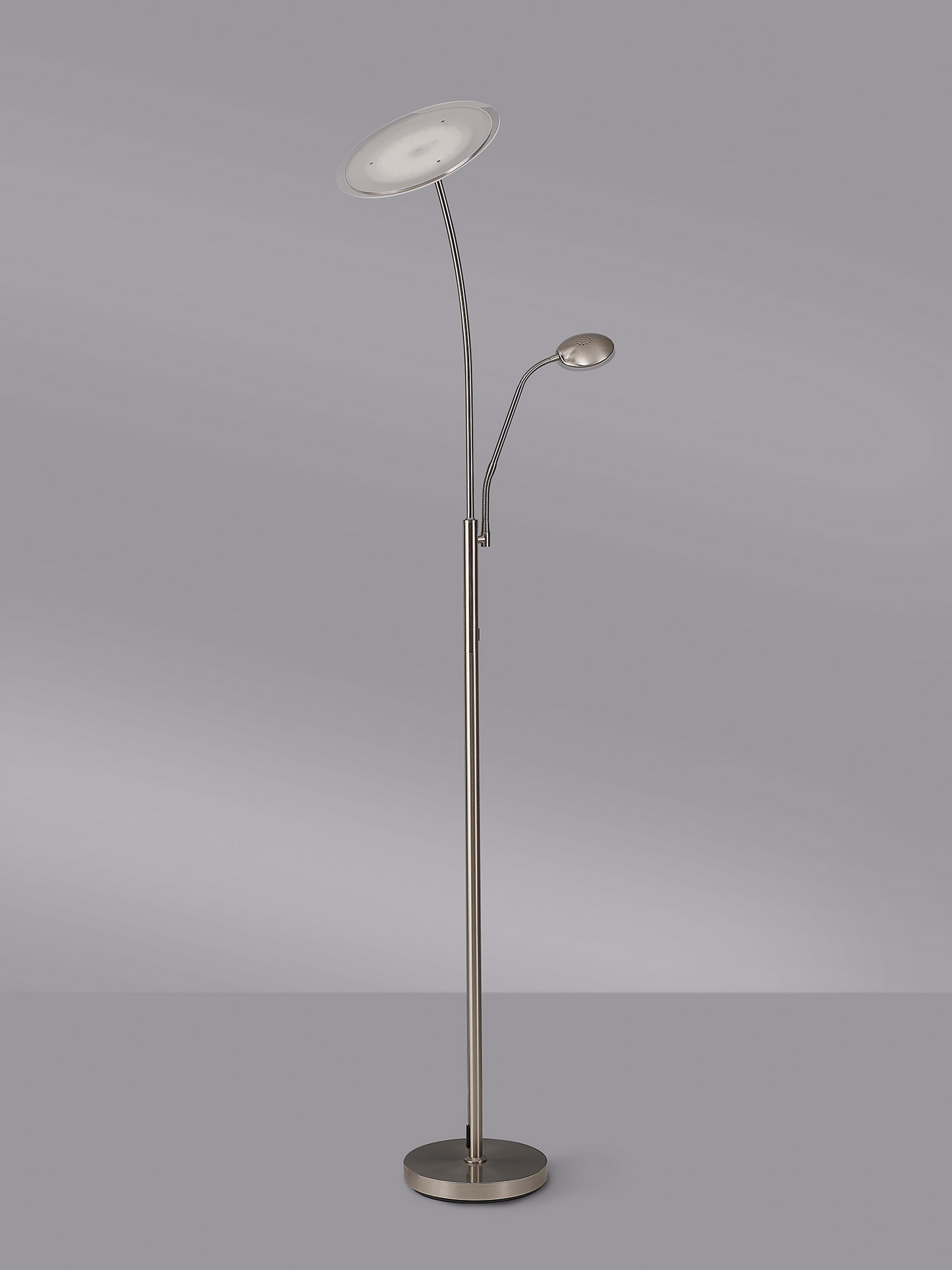 Maktra LED Touch Dimmable Uplighter Mother and Child Floor Reading Lamp With USB Port