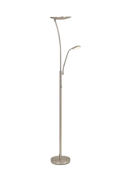 Maktra LED Touch Dimmable Uplighter Mother and Child Floor Reading Lamp With USB Port