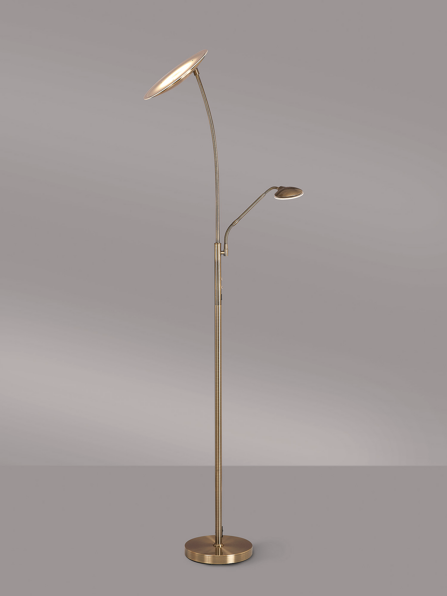 Maktra LED Touch Dimmable Uplighter Mother and Child Floor Reading Lamp With USB Port