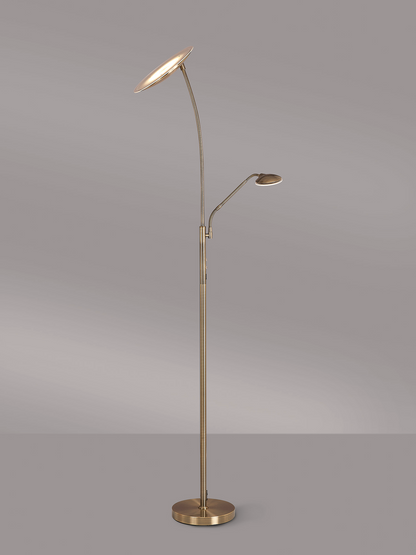 Maktra LED Touch Dimmable Uplighter Mother and Child Floor Reading Lamp With USB Port