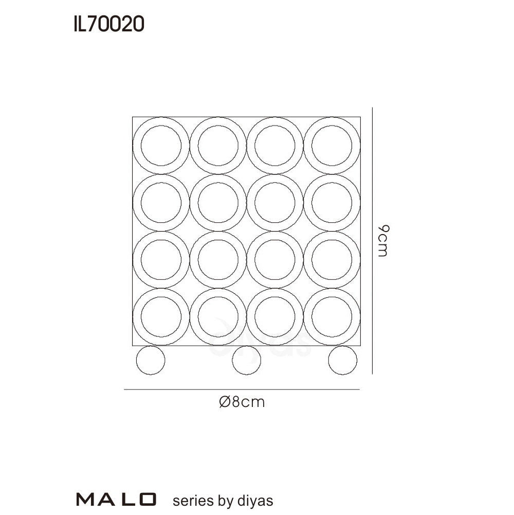 Diyas Home - Malo Small Cylinder Crystal Candle Holder - Luminosity Designs Ltd