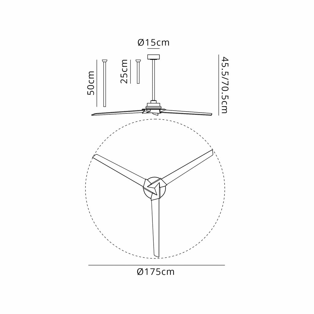Mantra - Mantra Brisa 175cm 20W LED Dimmable Light With 40W Reversible Fan, 2700 - 5000K Remote & APP Control, Reversible Blades, 1400lm, IP44 - Luminosity Designs Ltd