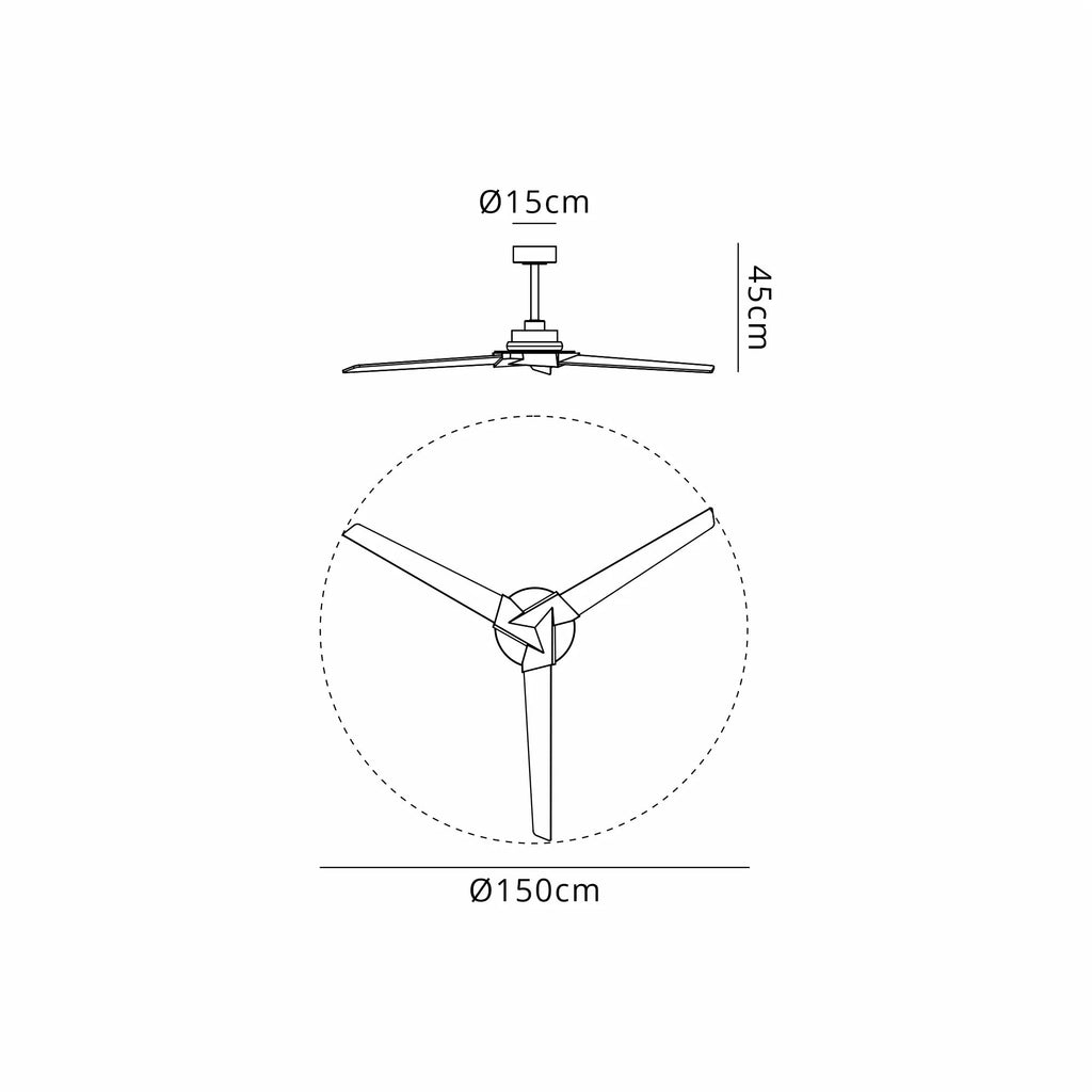 Mantra - Mantra Brisa Mini 150cm 20W LED Dimmable Light With Reversible Fan, 2700 - 5000K Remote & APP Control, Reversible Blades, 1400lm, IP44 - Luminosity Designs Ltd