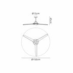 Mantra - Mantra Brisa Mini 150cm 20W LED Dimmable Light With Reversible Fan, 2700 - 5000K Remote & APP Control, Reversible Blades, 1400lm, IP44 - Luminosity Designs Ltd